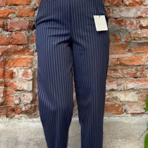 TENSIONE IN - PANTALONE A SIGARETTA GESSATO - BLU