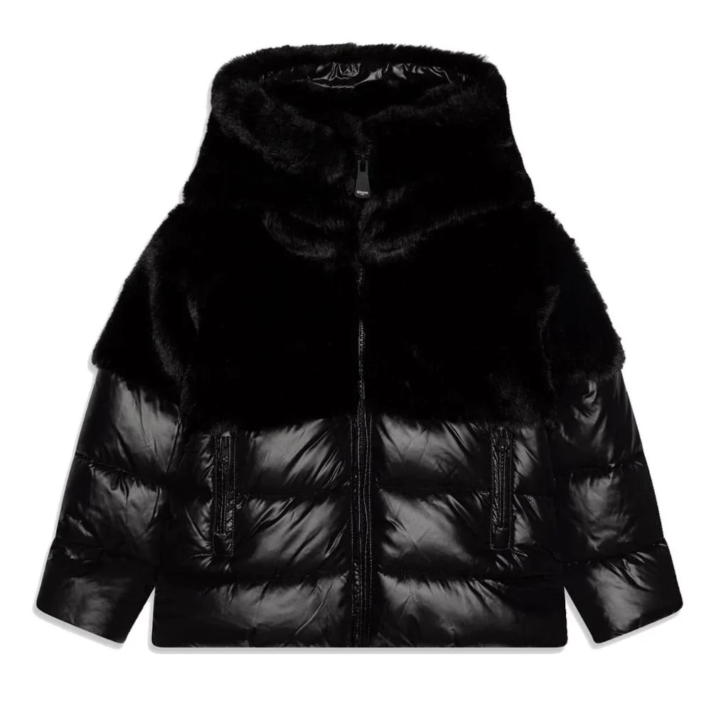 Blauer Giubbino da bambina con pelliccia 25WBLGC02411 - immagine 2