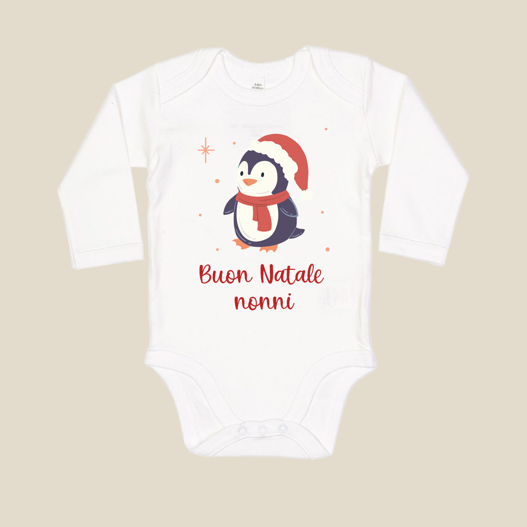 body cotone neonato manica lunga natalizio