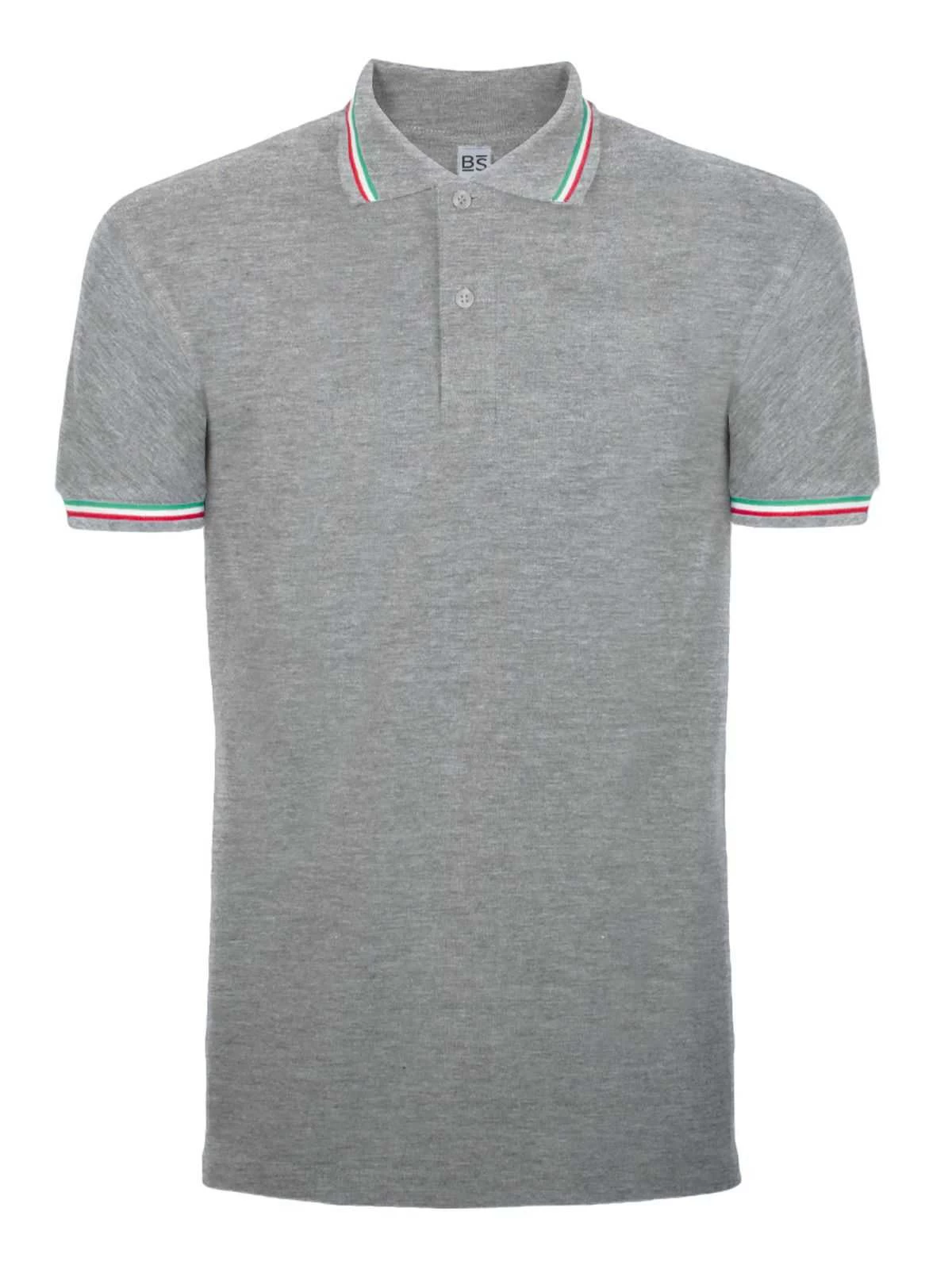 BS200 Italy BS | Polo Uomo | Tricolore Italia | Manica Corta | 100% Cotone - immagine 6
