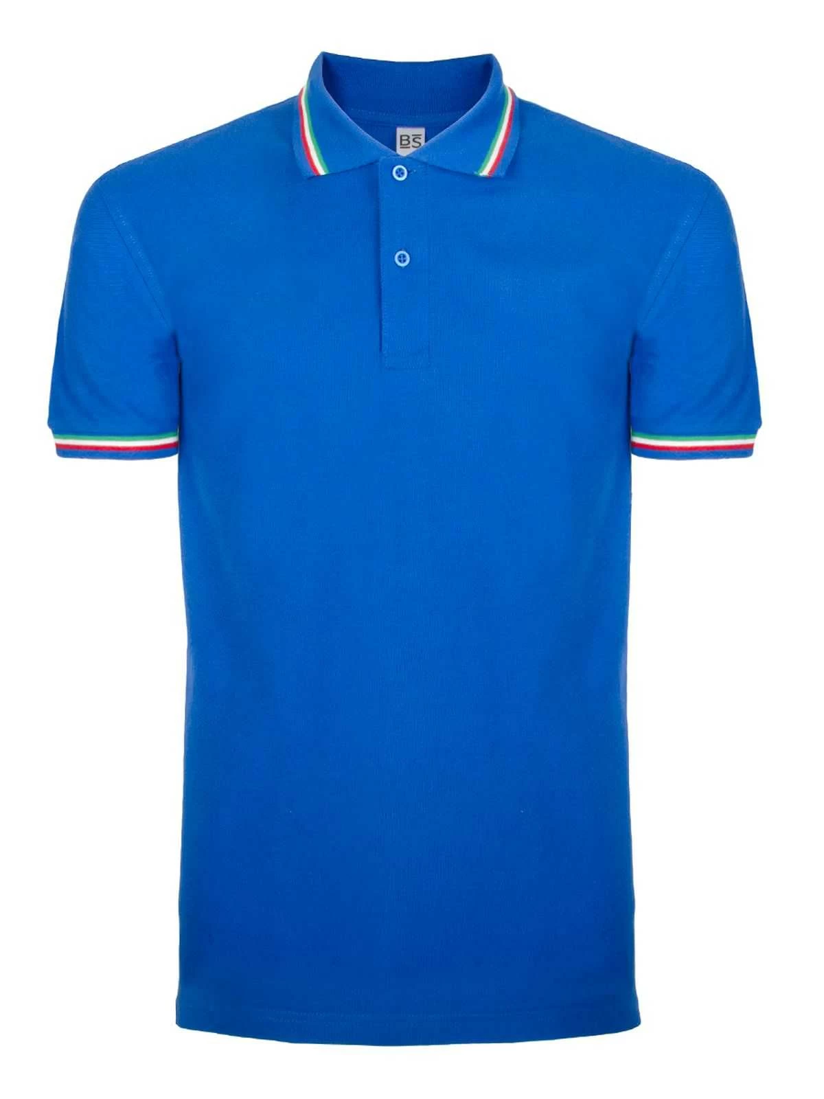 BS200 Italy BS | Polo Uomo | Tricolore Italia | Manica Corta | 100% Cotone - immagine 9