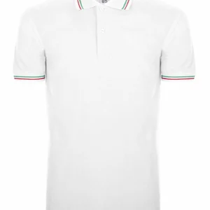 BS200 Italy BS | Polo Uomo | Tricolore Italia | Manica Corta | 100% Cotone