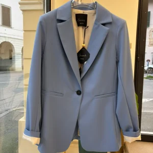 SOUVENIR - GIACCA REGINA MONOPETTO - CELESTE