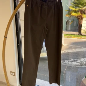 OLTRETEMPO - JEANS CON ELASTICO IN VITA - VERDE MILITARE