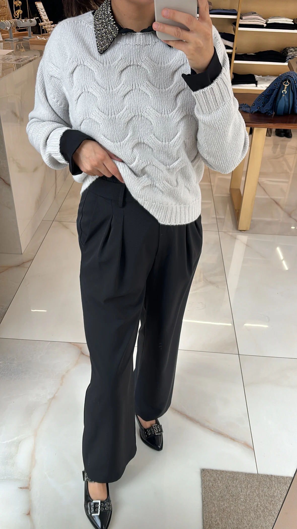 DANIEL & MAYER - MAGLIONE TRECCE - GRIGIO - immagine 8