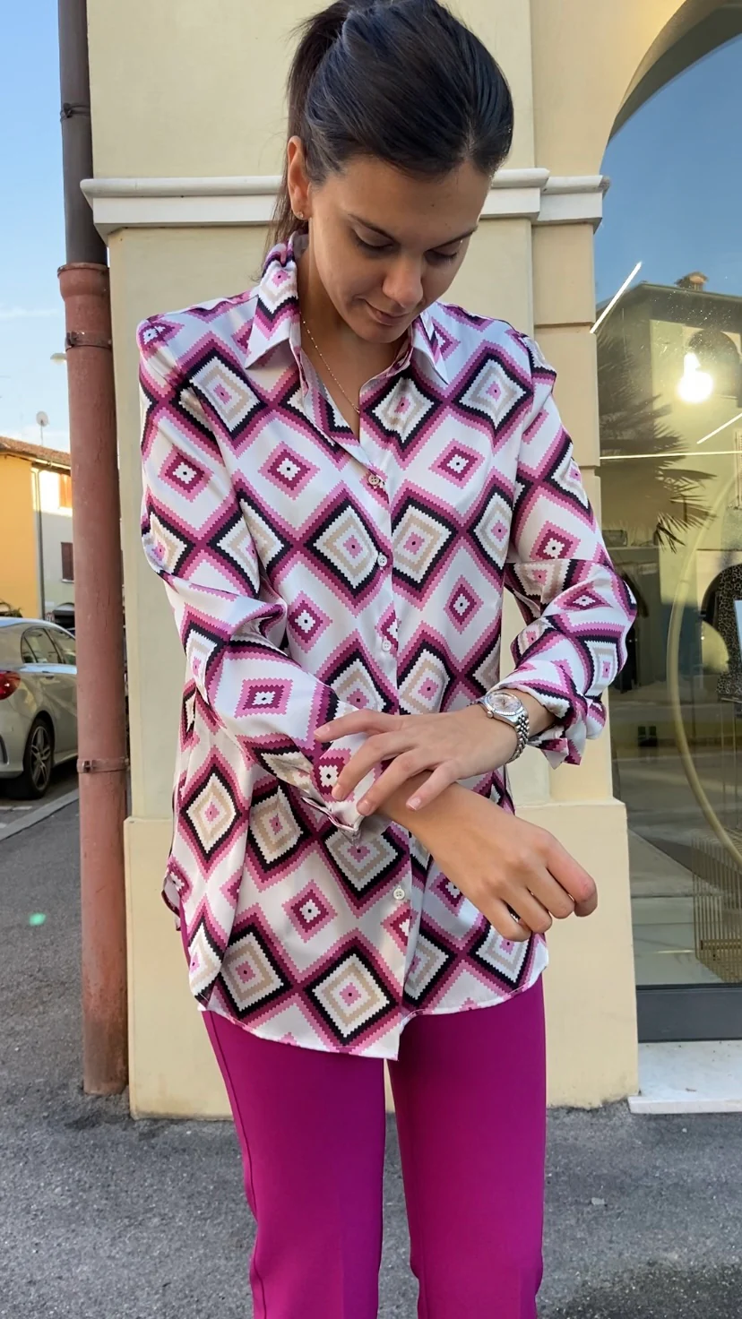DANIEL & MAYER - CAMICIA ROMBI - ROSA - immagine 2