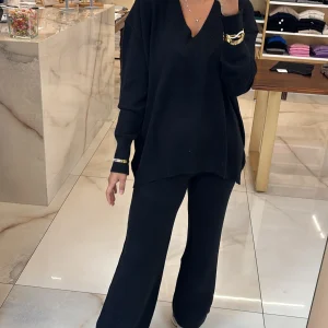 SUSY MIX - COMPLETO MAGLIA V + PANTALONE - NERO