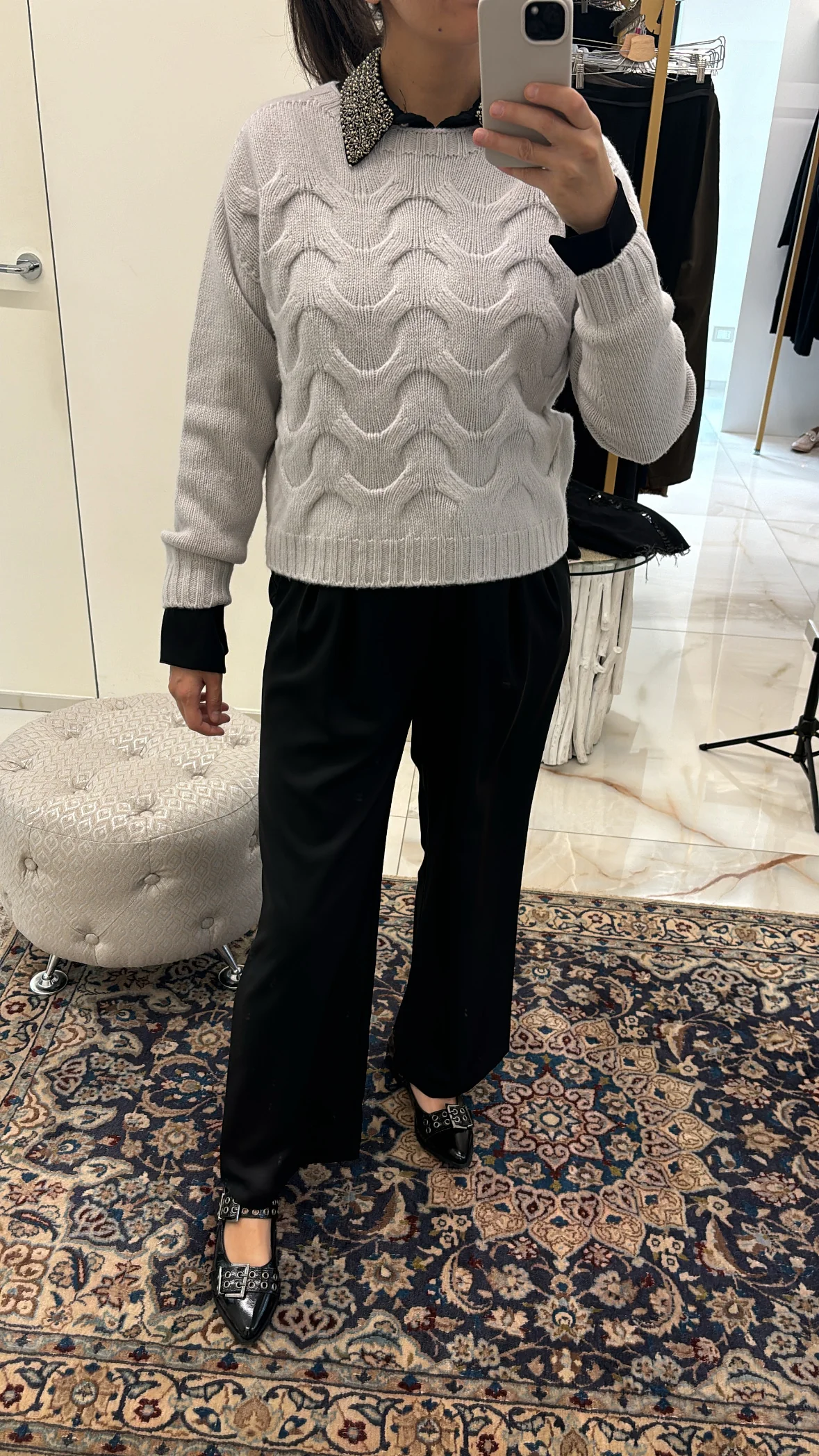 DANIEL & MAYER - MAGLIONE TRECCE - GRIGIO - immagine 9