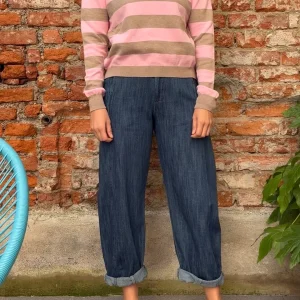 TENSIONE IN - MAGLIA V RIGHE - ROSA