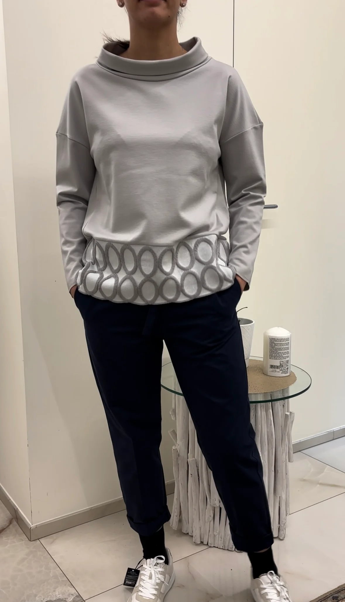 DANIEL & MAYER - MAGLIA RICAMO - GRIGIA - immagine 4