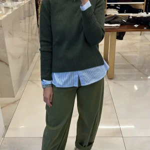 SOUVENIR - PANTALONE OVETTO CON CINTURA - VERDE