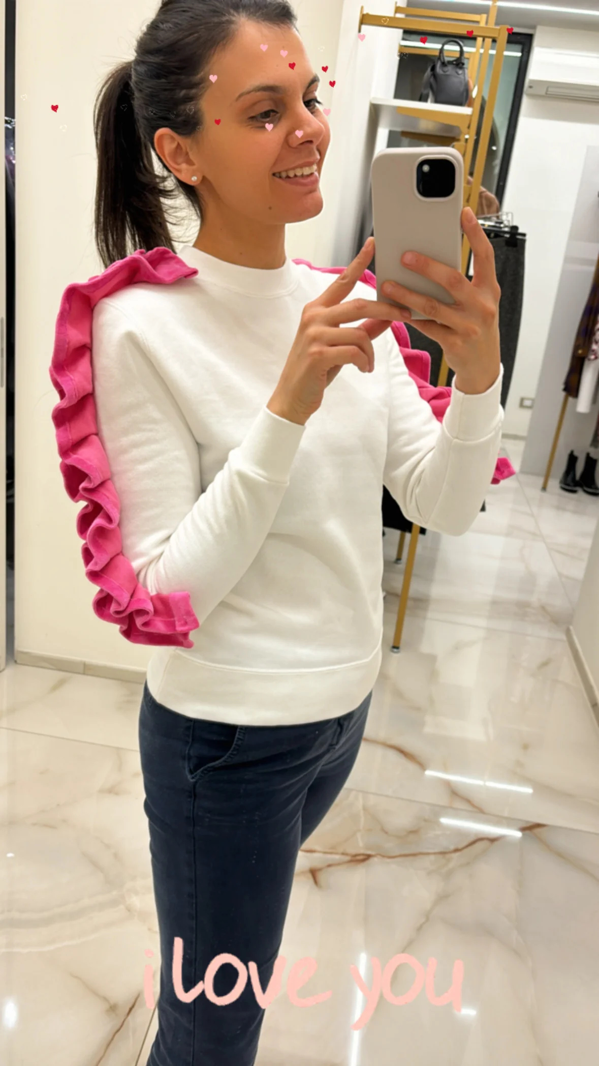 FELPA CON ROUGE - ROSA - immagine 7