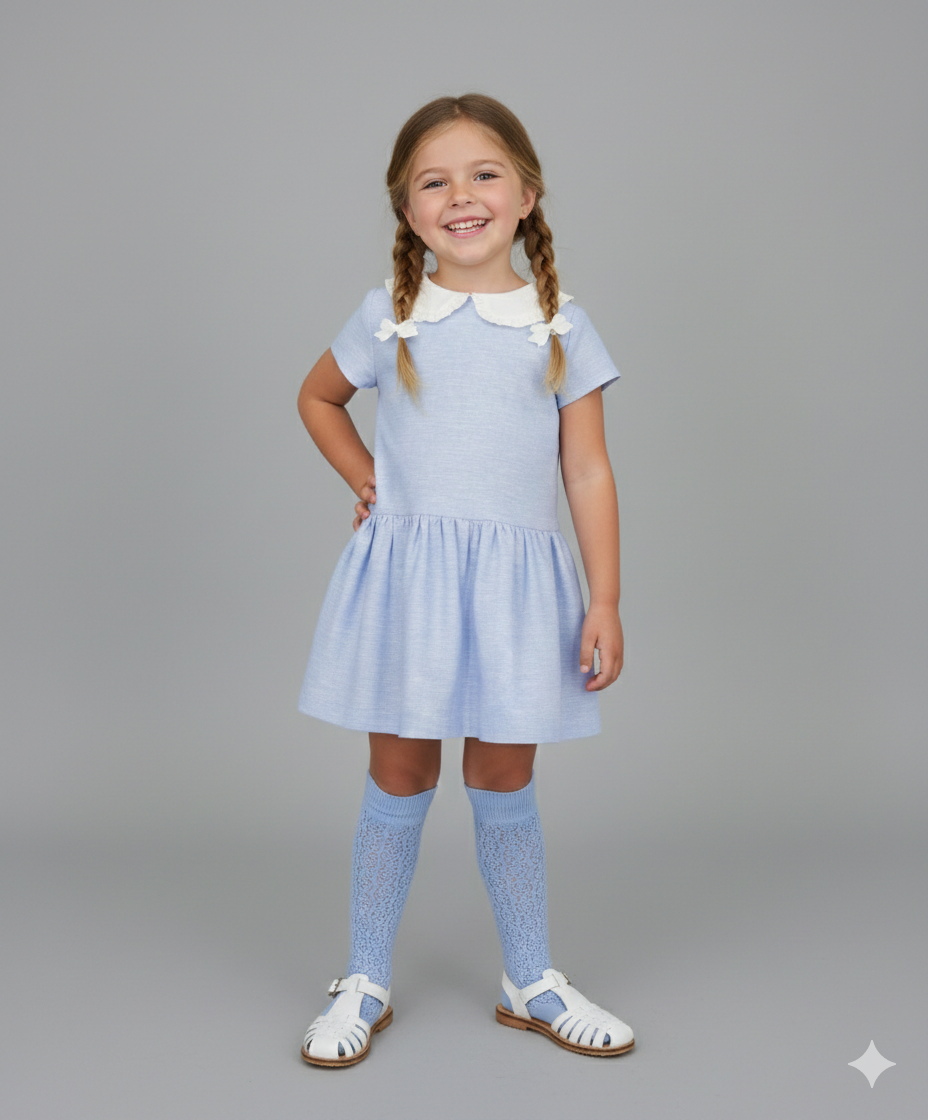 Abito lino azzurro Fina Ejerique - immagine 3