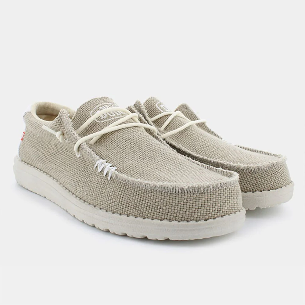 Hey Dude mocassino da uomo beige in tessuto - immagine 3