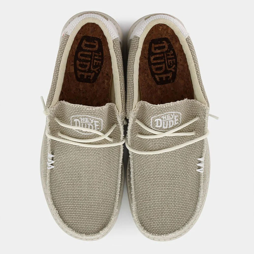 Hey Dude mocassino da uomo beige in tessuto - immagine 4