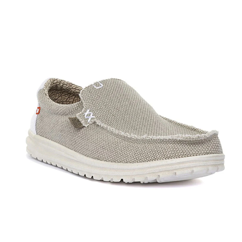 Hey Dude Mocassino da uomo beige in tessuto - immagine 3