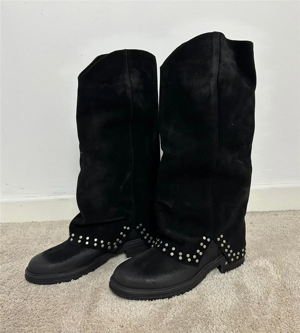 Stivali Camoscio Con Borchie E Fibbia - Via Mondana cod. XENIA - immagine 6