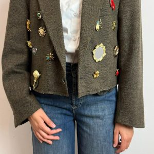 Blazer Over Crop Con Spille - Souvenir cod. F38X0145