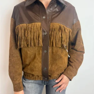 Bomber Vera Pelle 100% Con Frange - Vicolo cod. TF0270