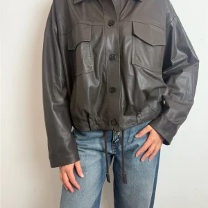 Bomber In Pelle 100% Con Coulisse - Vicolo cod. TF0272