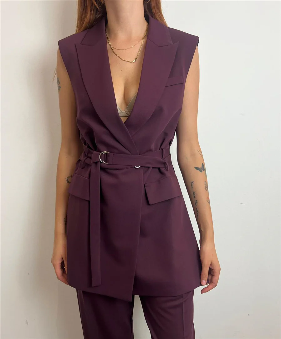 Gilet Lungo Con Tasche E Cintura - Imperial cod. LC83KIC - immagine 4