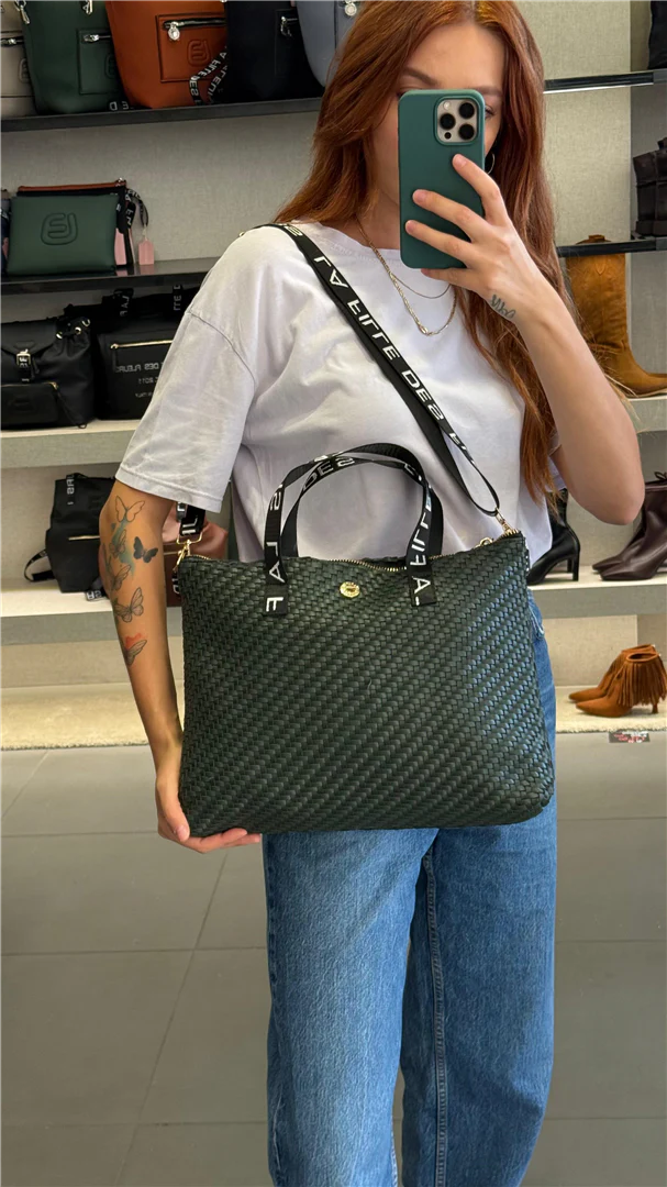 Borsa Caracas Med Intrecciato - La Fille Des Fleurs cod. CARACASMEDINT17 - immagine 2