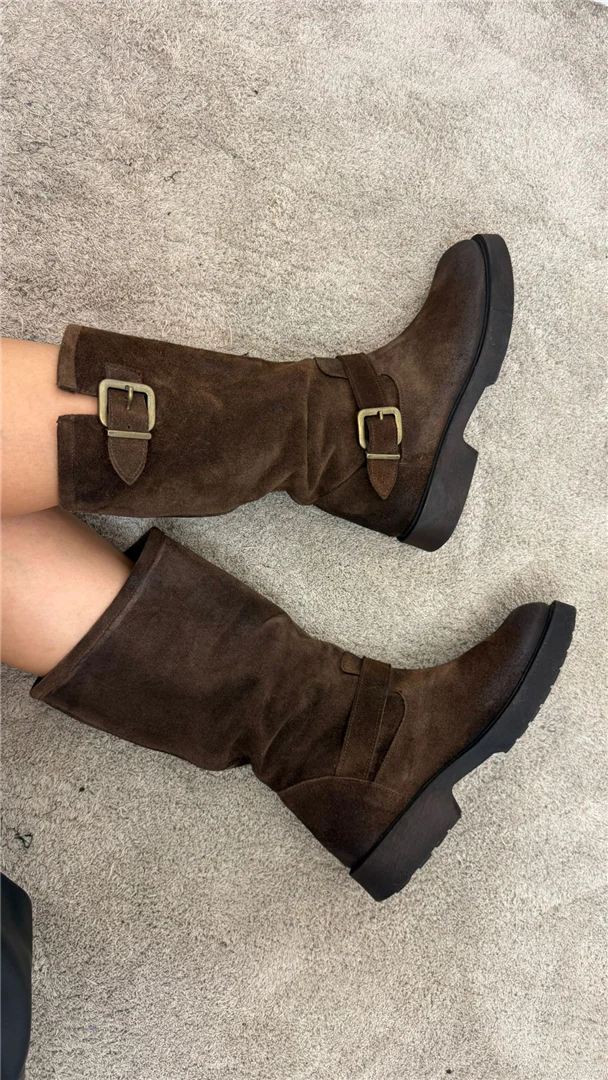 Biker In Camoscio Con Fibbie - Via Mondana cod. VMD001CAM - immagine 4