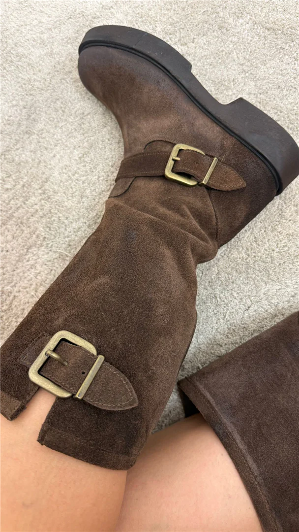 Biker In Camoscio Con Fibbie - Via Mondana cod. VMD001CAM - immagine 5