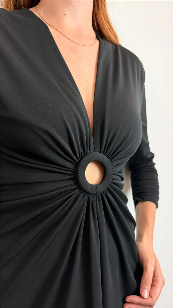 Abito Lungo Con Maniche Lunghe E Anello Centrale - Imperial cod. AFUGKHT - immagine 4