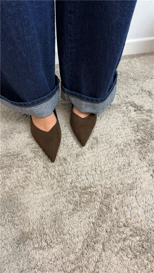 ' Decollete In Camoscio Tacco Cm 7 - Ovye' cod. 25/NCBRUNACAM - immagine 7