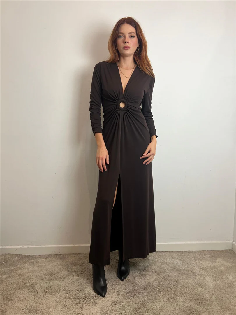 Abito Lungo Con Maniche Lunghe E Anello Centrale - Imperial cod. AFUGKHT - immagine 2