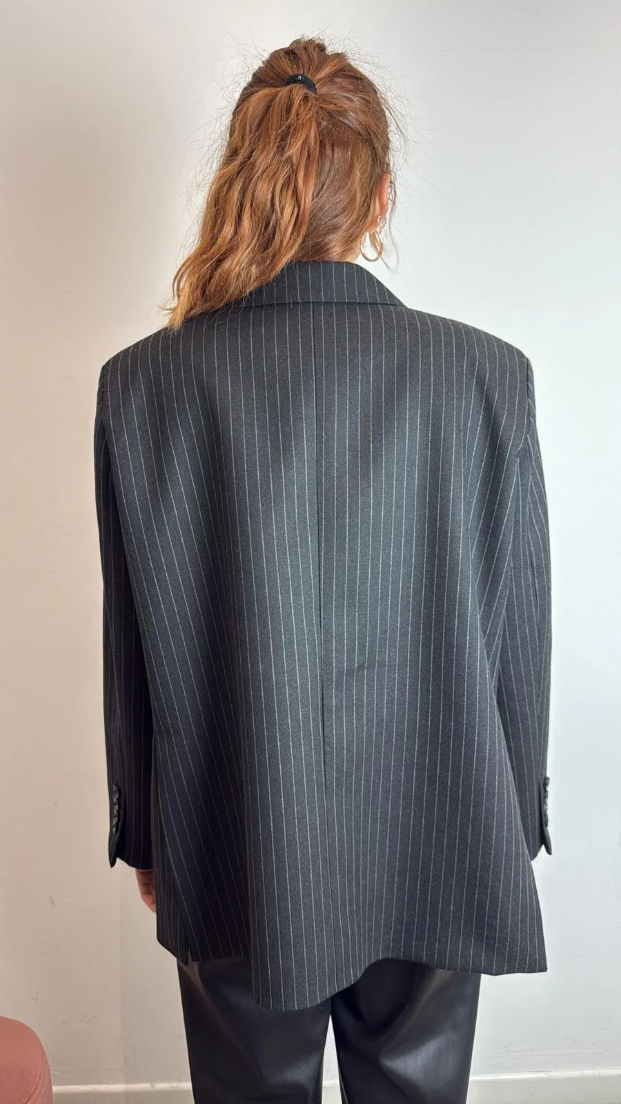 Giacca Over Doppia Chiusura Gessata - Vicolo cod. TF1812 - immagine 4