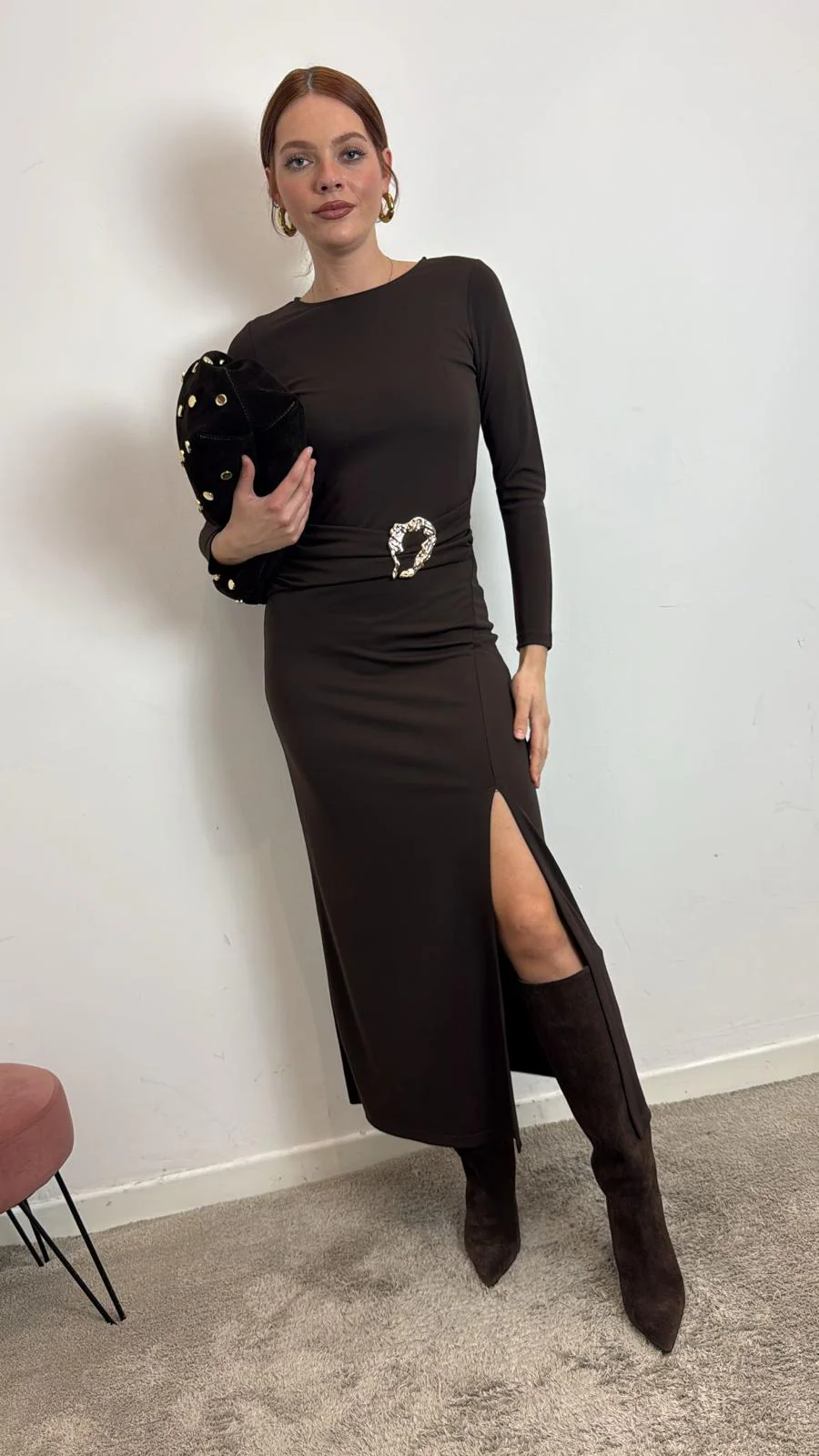 Abito Lungo Con Cintura - Vicolo cod. TF2045 - immagine 3