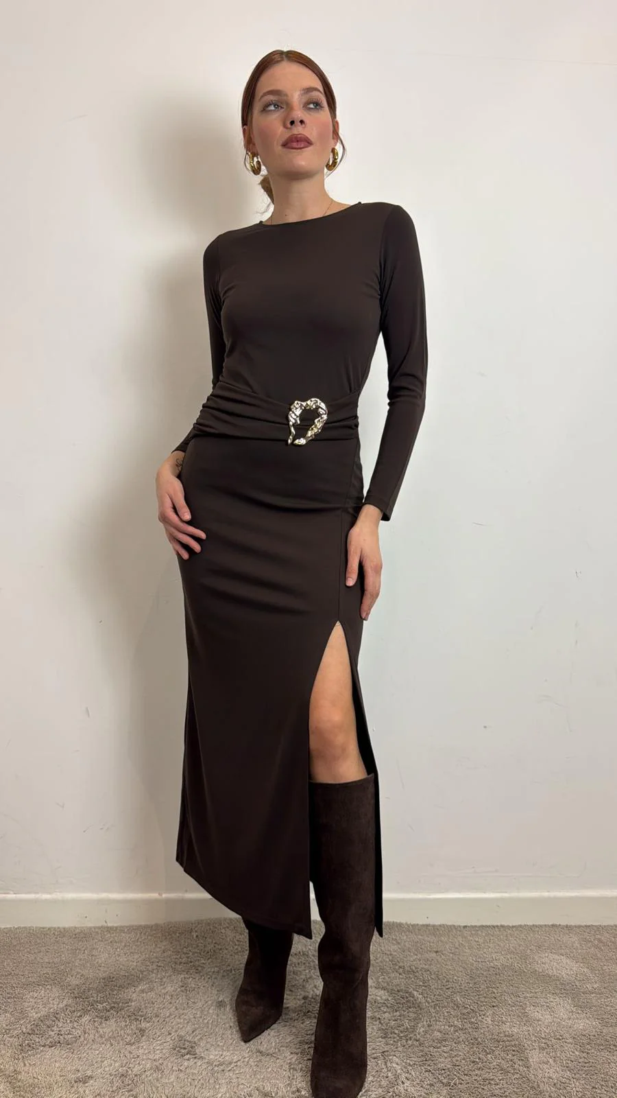 Abito Lungo Con Cintura - Vicolo cod. TF2045 - immagine 2