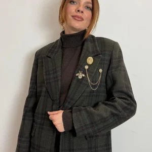 Blazer Check Con Dettaglio Spille - Vicolo cod. TF2086