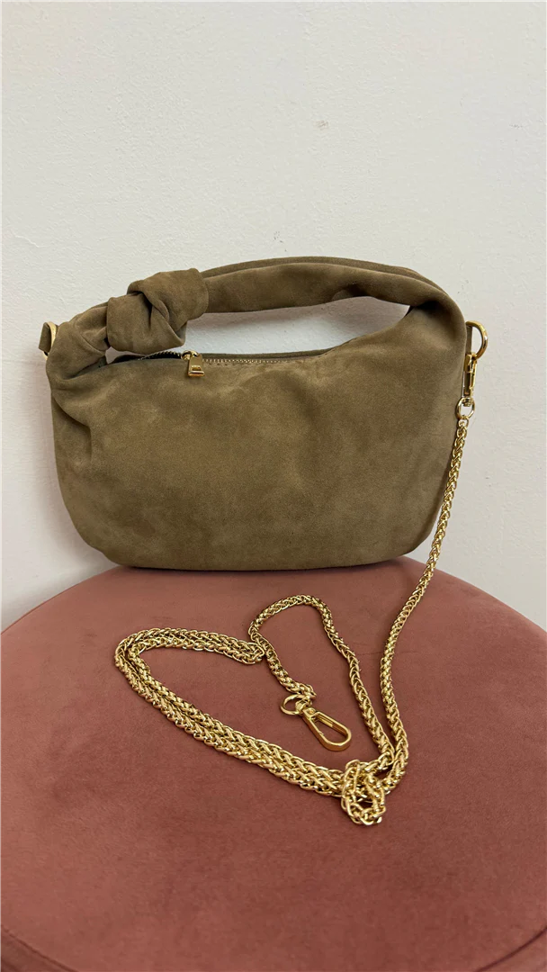 Borsa Luna Nodo In Camoscio Con Tracolla Lunga - Divisione Chickster's cod. M3589 - immagine 6