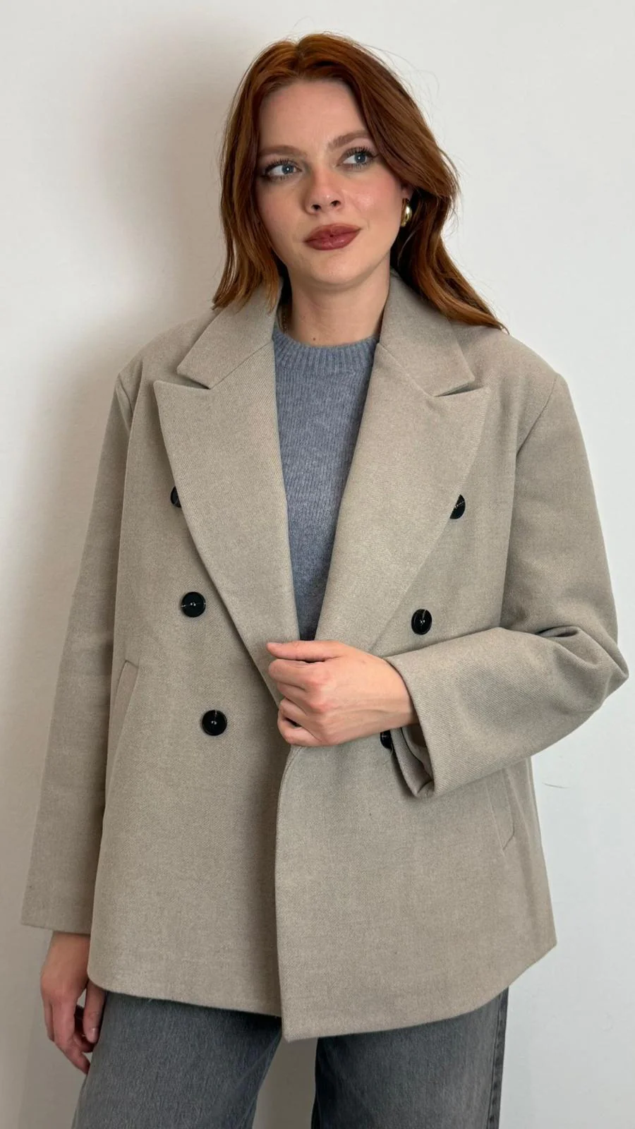 Giacca Cappotto Over Doppiopetto Bottoni Tono Su Tono - Vicolo cod. TF2162 - immagine 5