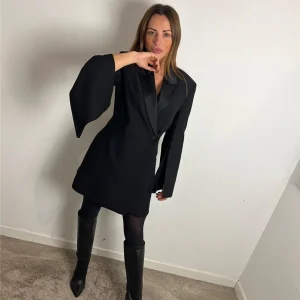 Giacca Abito,maniche Ampie Revers In Raso - Haveone cod. JGE_P153