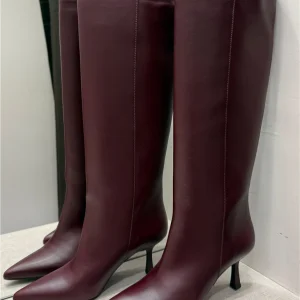 Stivale In Pelle Con Tacco Sottile - Ovye' cod. AT7102VIT