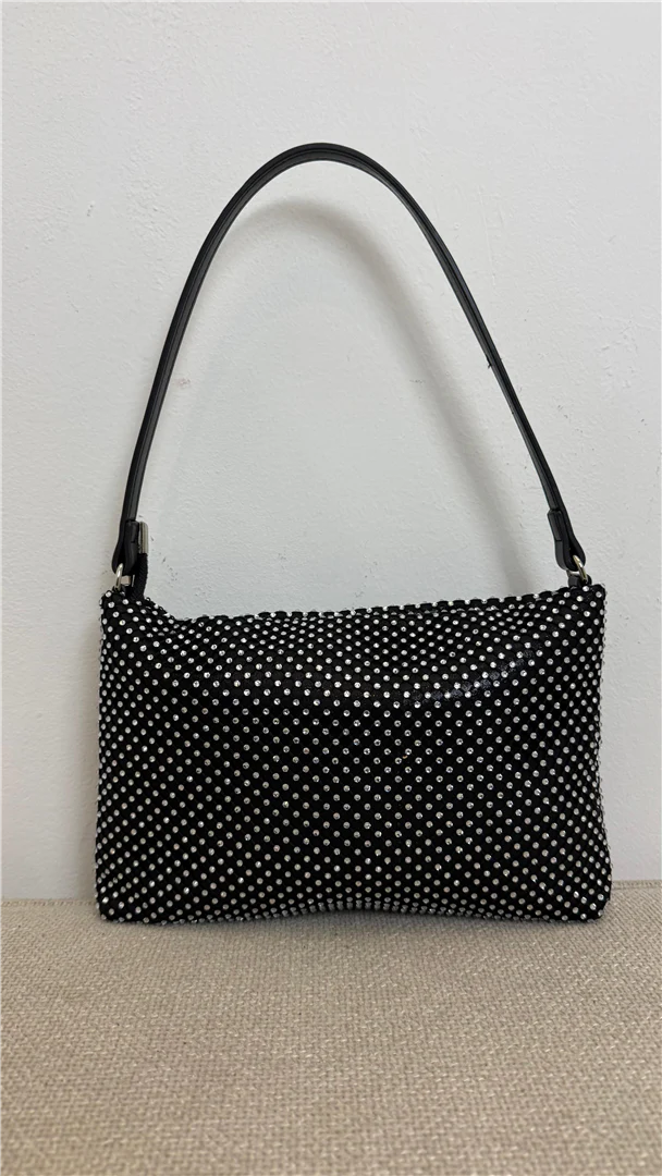 Borsa Pochette Cristal Con Strass E Tracolla Lung. Cm 27 H. Cm 19 - Divisione Chickster's cod. M3594 - immagine 3