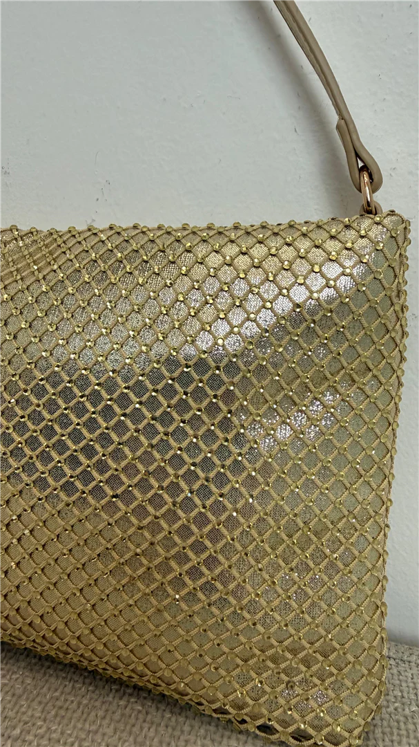 Borsa Pochette Cristal Con Strass E Tracolla Lung. Cm 27 H. Cm 19 - Divisione Chickster's cod. M3594 - immagine 5