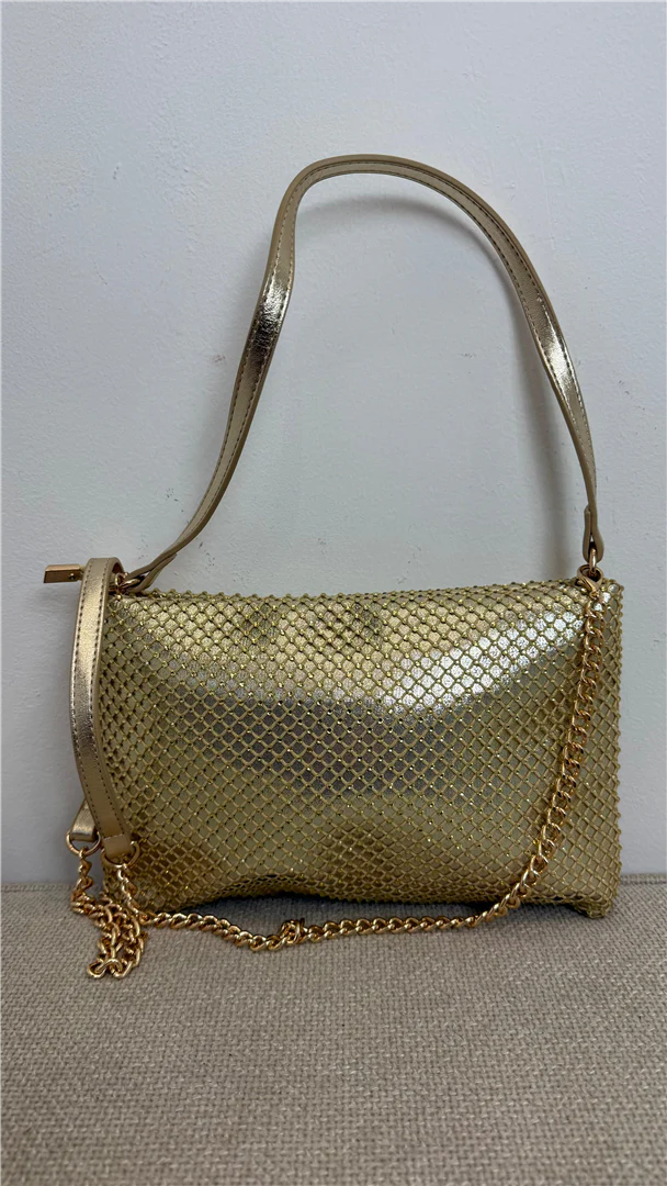 Borsa Pochette Cristal Con Strass E Tracolla Lung. Cm 27 H. Cm 19 - Divisione Chickster's cod. M3594 - immagine 6