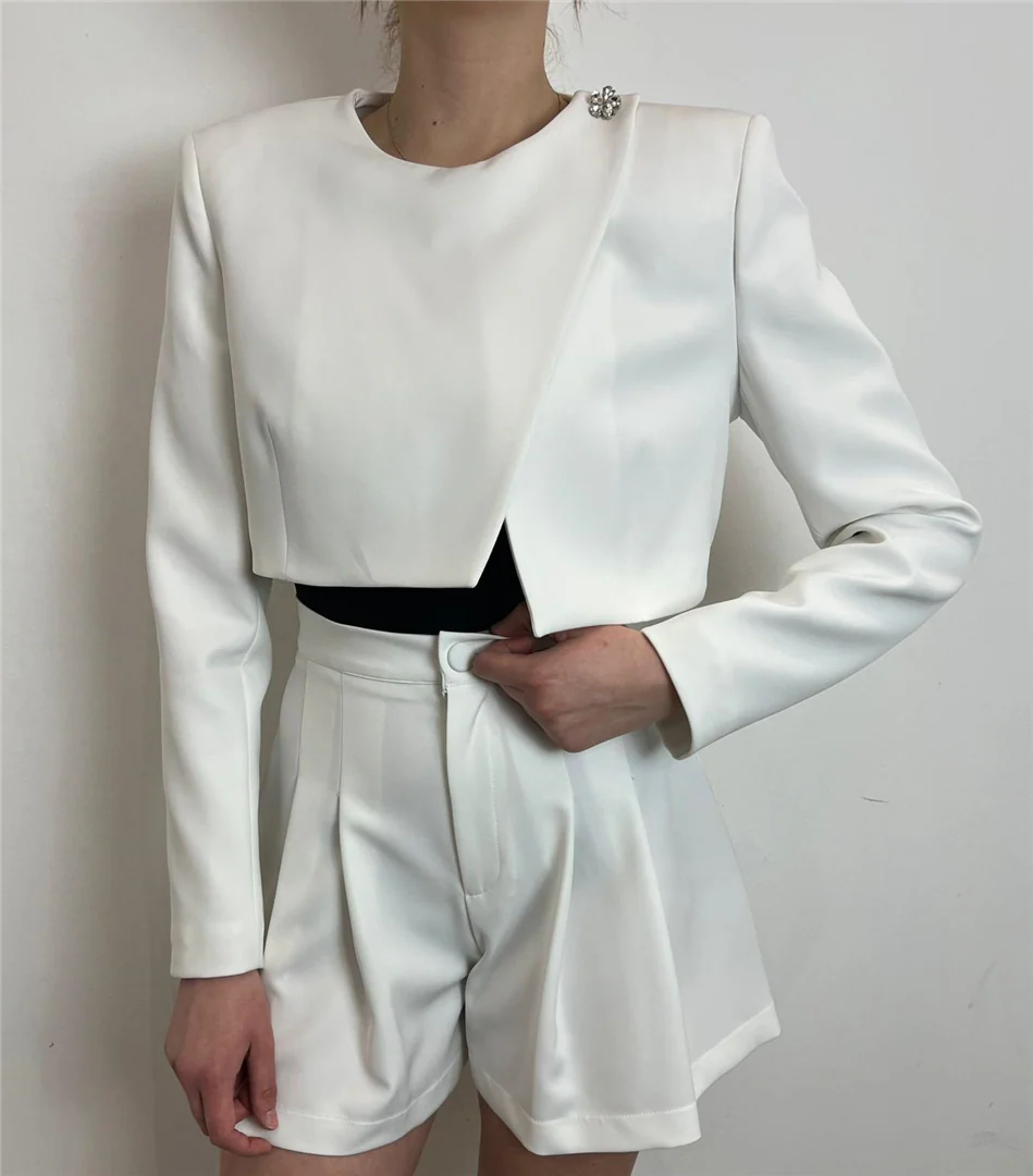 Blazer Crop Applicazione Gioiello Silence Limited Nero - immagine 3