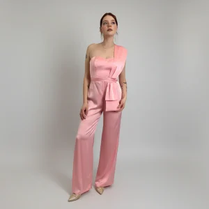 Uta Monospalla Con Volant Laterale E Pantalone Fluido - Silence Limited cod. TU676