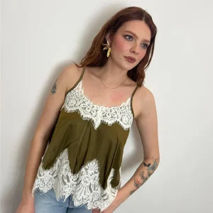 Canotta Con Dettagli In Pizzo E Bretella Regolabile - Vicolo cod. TAB1176