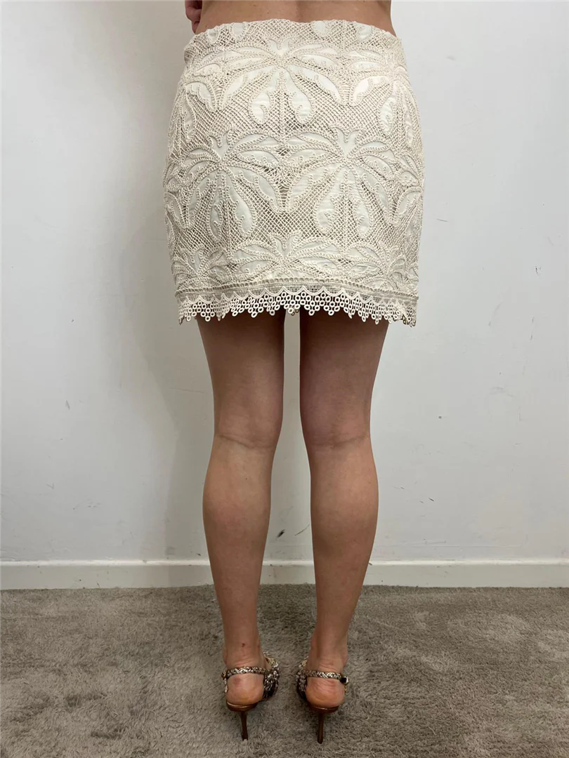 Gonna Mini In Pizzo Macramè - Philia Loft cod. D02E0212 - immagine 5