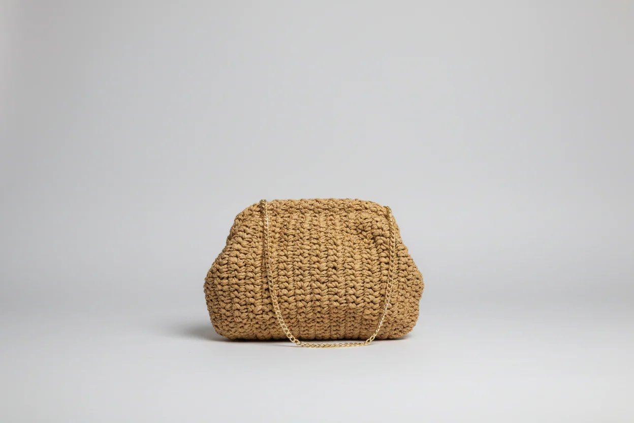 Borsa Pasticcino In Rafia Con Tracolla - Divisione Chickster's cod. M3598