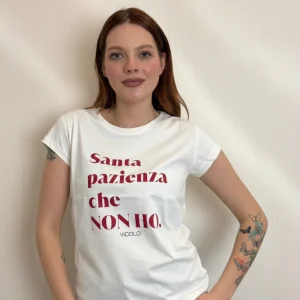 Tshirt Stampa Santa Pazienza Che Non Ho - Vicolo cod. RAB0431