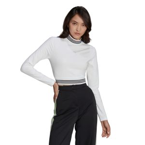Adidas Maglia Crop A Manica Lunga – White/Black