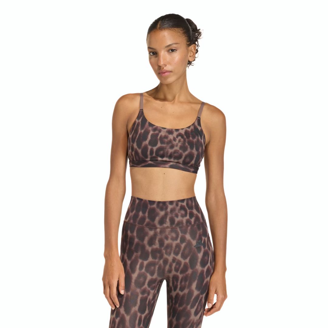 Adidas Optime Workout Leopard Light Support Bra – Earth Strata/Black - immagine 2